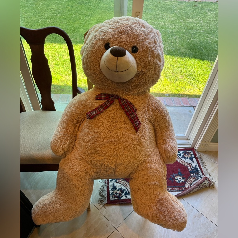 Plush Tan Teddy Bear - Picture 2 of 4